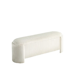 Contemporary Style Bench Built In Storage Compartment White Finish Primary Living Room