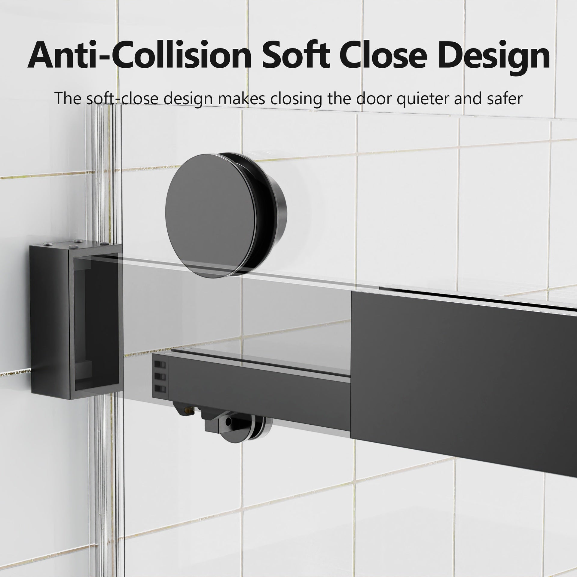 56-60 inches W *76 inches H  Frameless Double Sliding Soft-Close Shower Door in Matte Black,3/8 inches (10mm) Thick SGCC Tempered Glass  Door