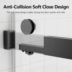 56-60 inches W *76 inches H  Frameless Double Sliding Soft-Close Shower Door in Matte Black,3/8 inches (10mm) Thick SGCC Tempered Glass  Door