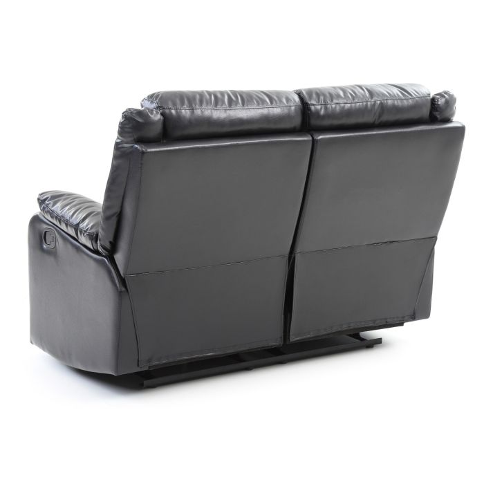 Sleek Black Contemporary Love Seat