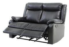 Sleek Black Contemporary Love Seat
