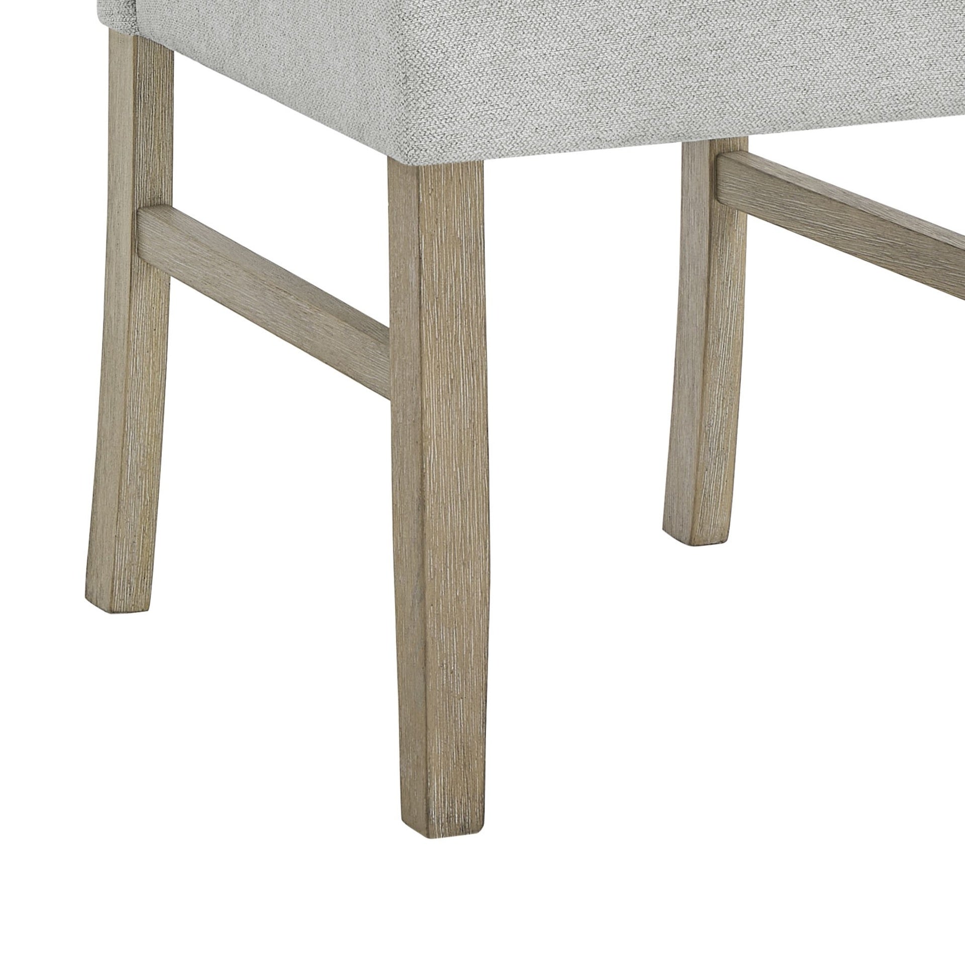 Tabitha Set of 2 Light Oak Finish Dining Side Chairs with Light Gray Fabric