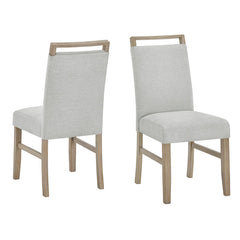 Louisa 7Pc 66" Rectangular White Faux Marble Top Dining Set in Light Oak Finish