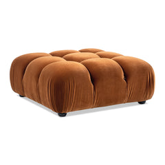 Marcel 36" Bubble Modular Modern Cocktail Ottoman, Olive Green Performance Velvet