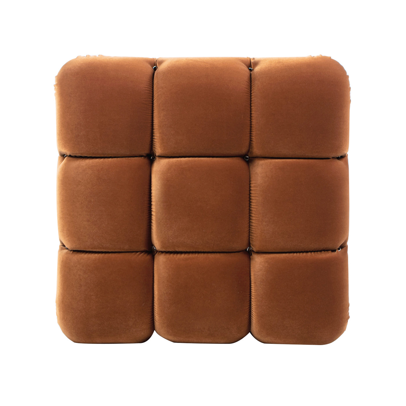 Marcel 36" Bubble Modular Modern Cocktail Ottoman, Olive Green Performance Velvet