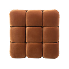 Marcel 36" Bubble Modular Modern Cocktail Ottoman, Olive Green Performance Velvet