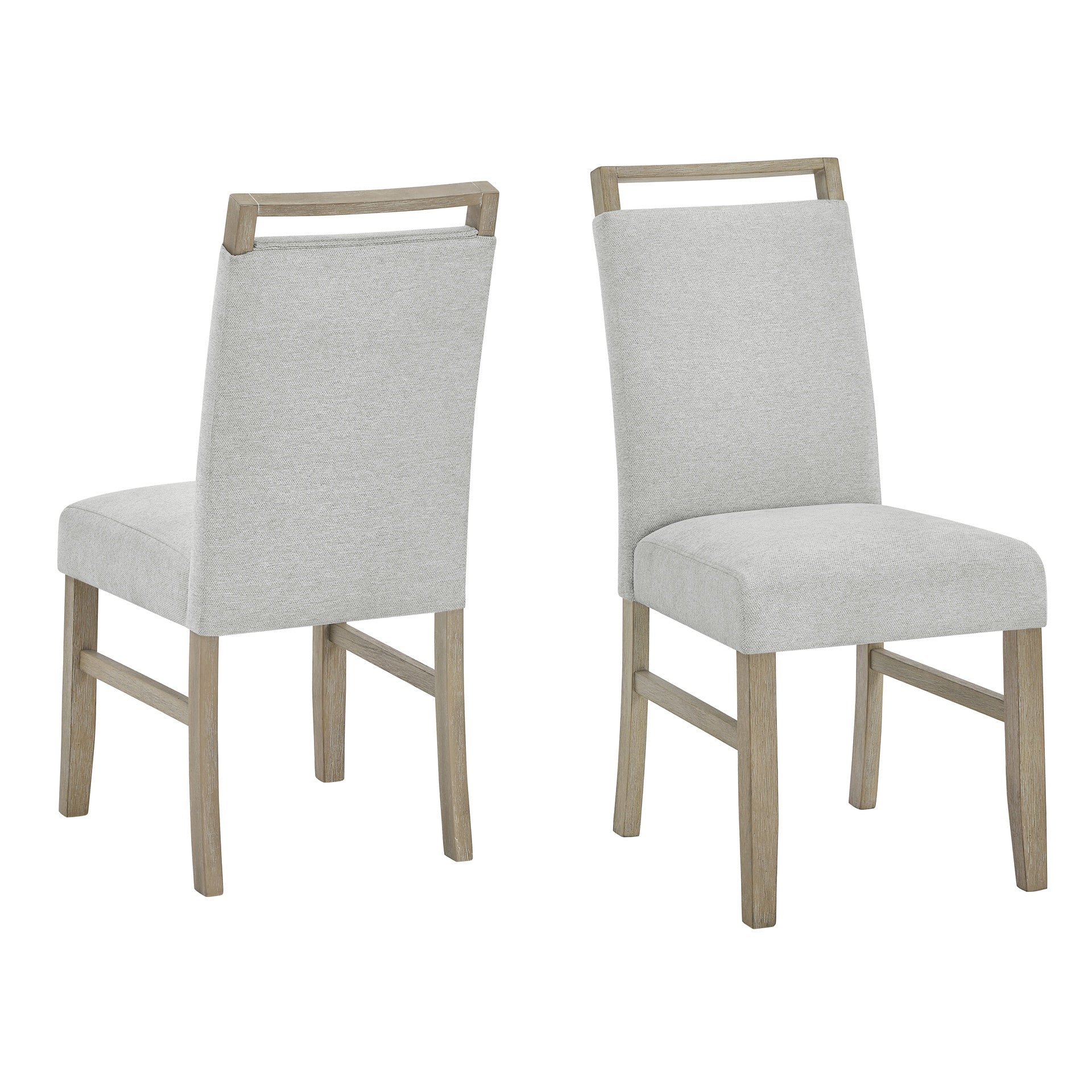 Tabitha 5Pc 66"W Rectangular White Faux Marble Top Dining Set in Light Oak Finish