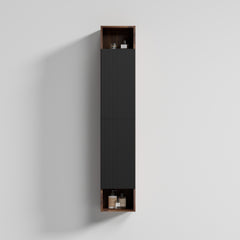 CC1014S110.309  Black & Walnut Bathroom Floating Side Cabinet, Wall-mounted Storage Cabinet for Small Space, KD