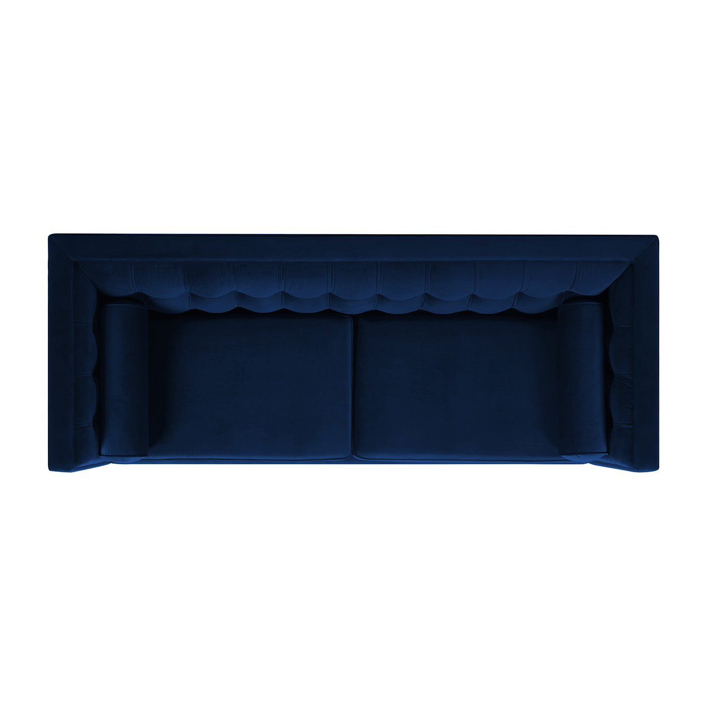 Jack 84" Modern Tuxedo Tufted Sofa, Navy Blue Velvet