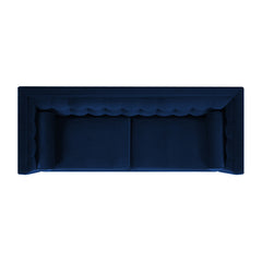 Jack 84" Modern Tuxedo Tufted Sofa, Navy Blue Velvet