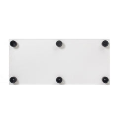 LED Strip Light Two Door Glass Cabinet Glass Display Cabinet with 4 Shelves, White