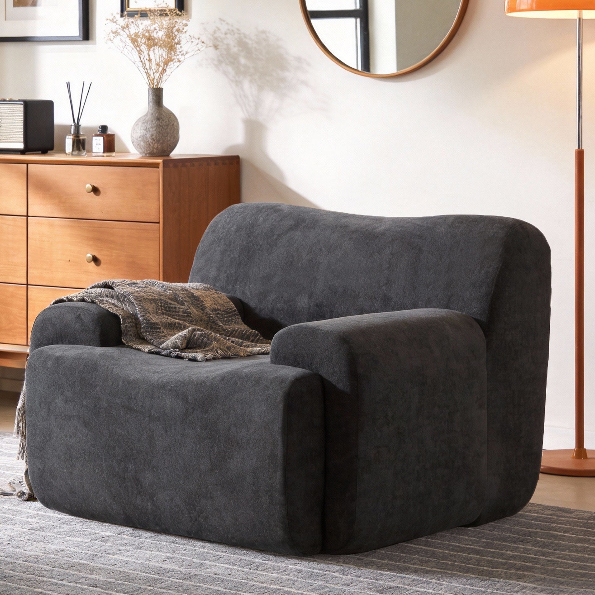 Wide Modern Upholstered Oversized Accent Chair