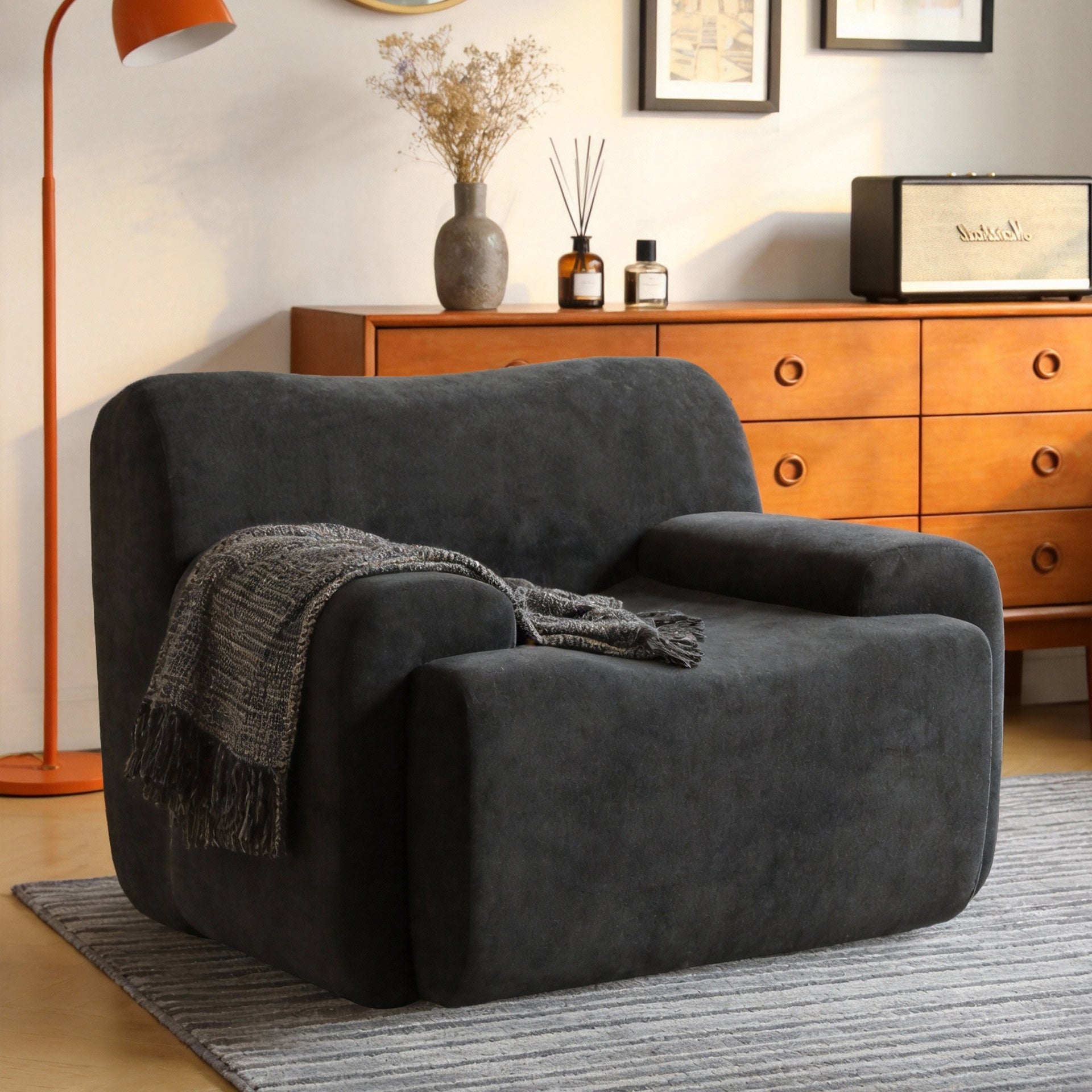 Wide Modern Upholstered Oversized Accent Chair