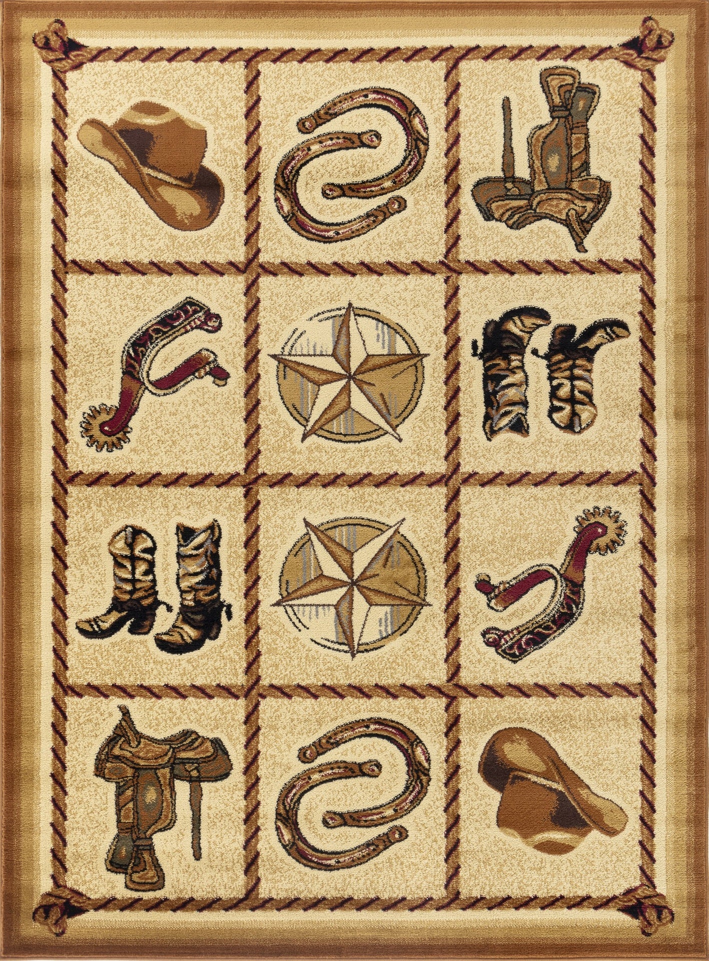 Tribes GC_YLS4010 Beige 2 ft. x 3 ft. Southwest Area Rug