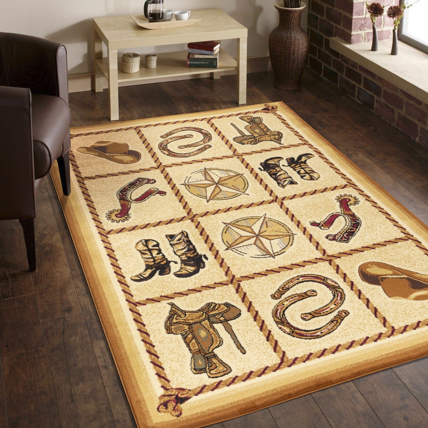 Tribes GC_YLS4010 Beige 2 ft. x 3 ft. Southwest Area Rug