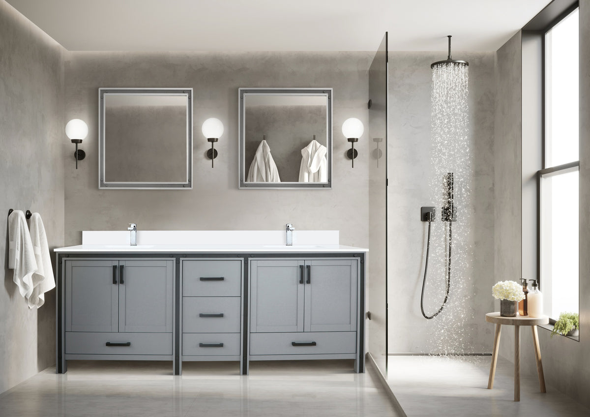 Dark Grey Double Bath Vanity 84 in. W x 22 in. D