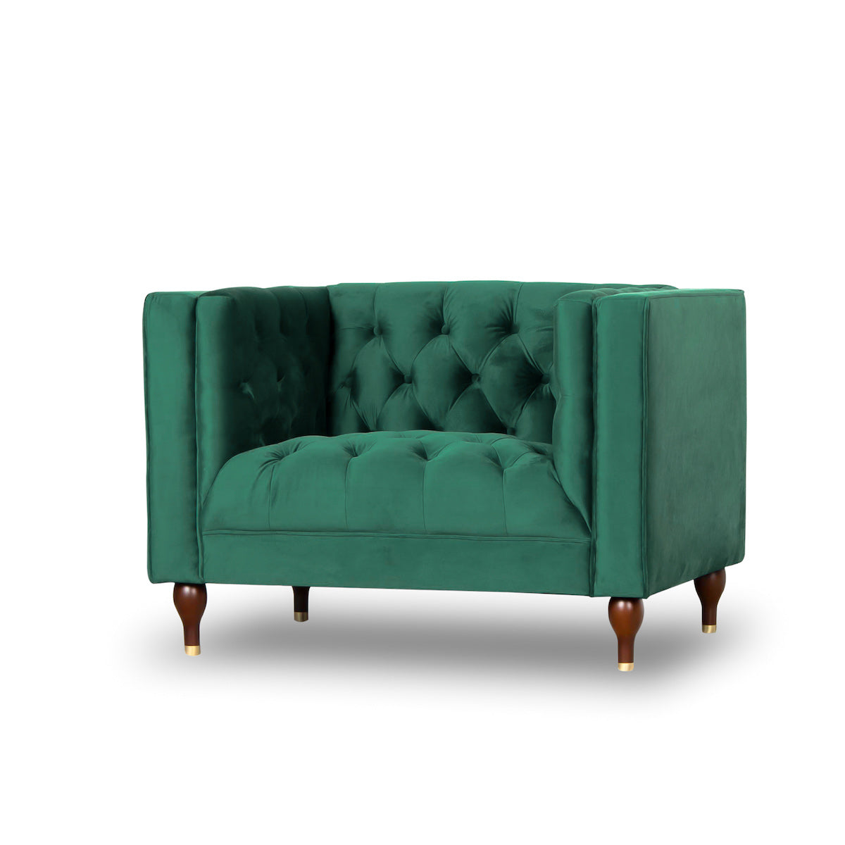 Evelyn Mid-Century Modern Tufted Back Velvet Lounge Chair