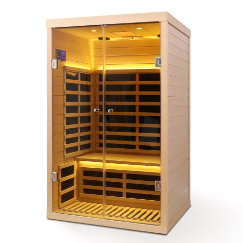 Two person  hemlock sauna far-infrared sauna room (Left and front)