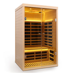 Two person  hemlock sauna far-infrared sauna room (Left and front)