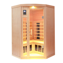 Hemlock pentagonal double opening glass sauna room1-C