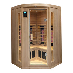 Hemlock pentagonal double opening glass sauna room1-C
