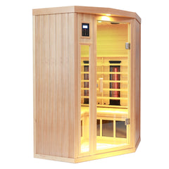 Hemlock pentagonal double opening glass sauna room1-C