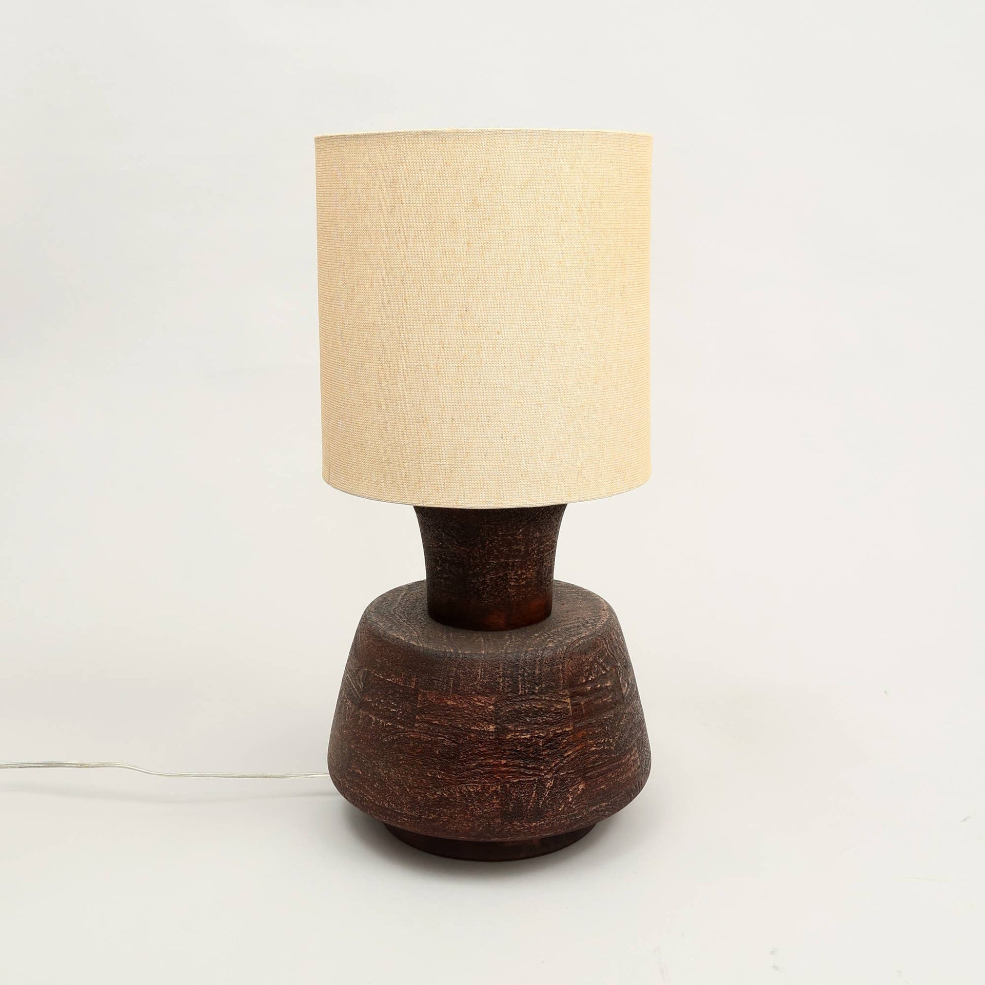 Handcrafted Artisanal  Decorative Table Lamp with Wooden BaseFor Living Room-Bedroom-Home Decor-Tabletop-13X13X26.5"