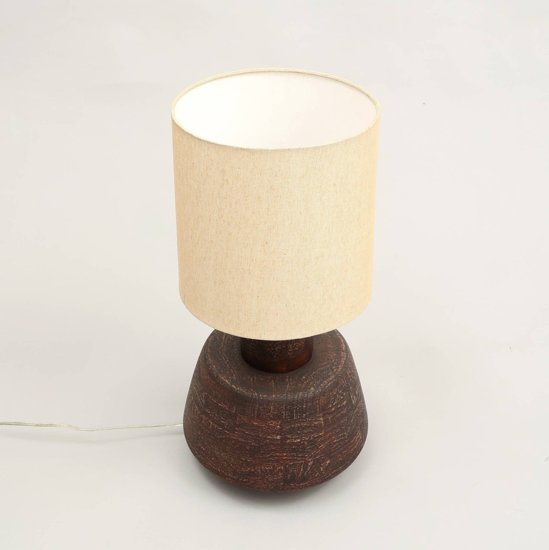 Handcrafted Artisanal  Decorative Table Lamp with Wooden BaseFor Living Room-Bedroom-Home Decor-Tabletop-13X13X26.5"