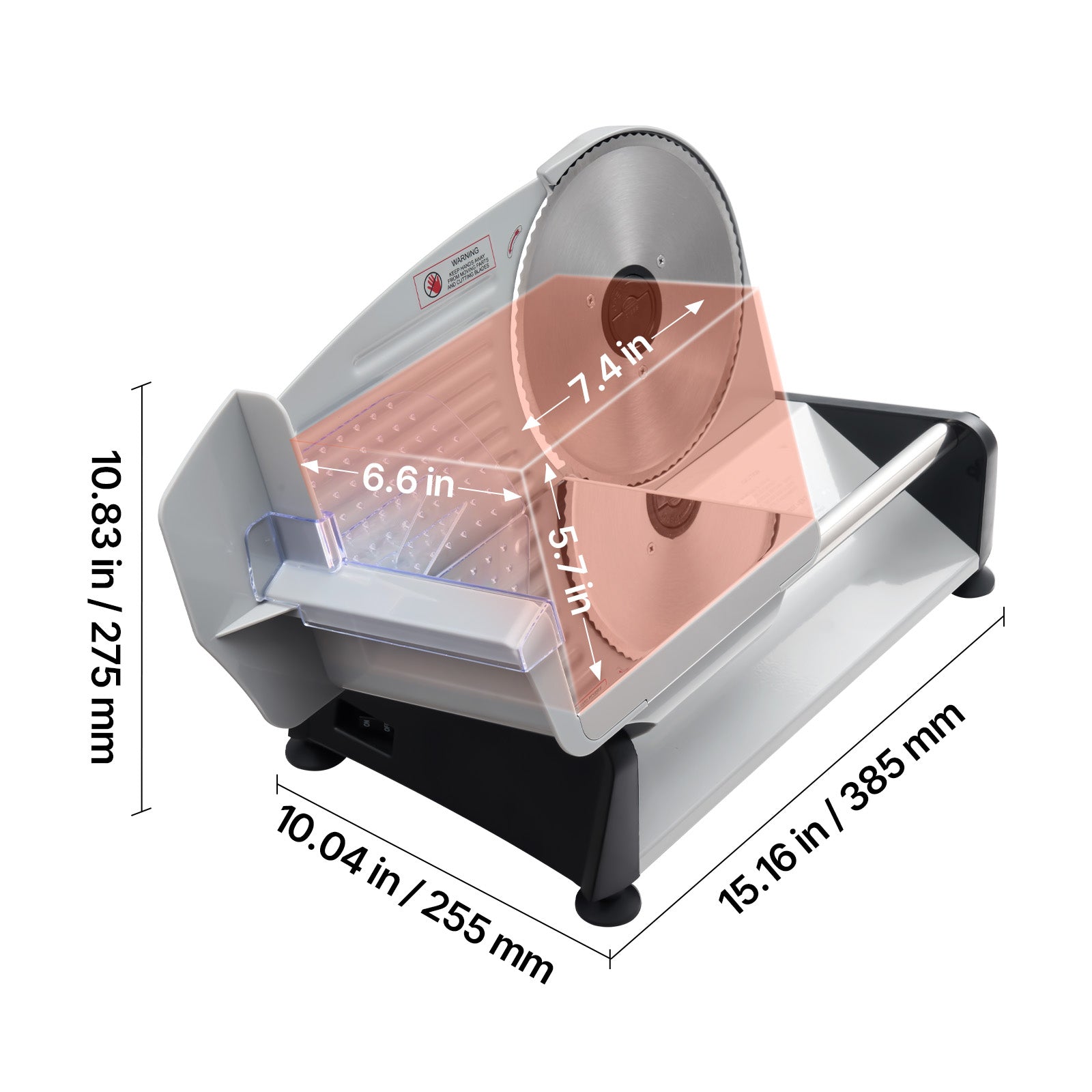 Meat Slicer, 7.5 inch 200W Electric Deli Slicer Machine with SUS420 Blade, 0-0.6 inch Adjustable Thickness, ETL Certified Home Food-Slicer for Meat, Ham, Baguett, Steak