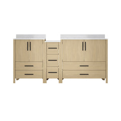 72"W×22"D×34"H Double Sinks Bathroom Vanity Cabinet,Freestangding storage Vanity Cabinet with White Countertop