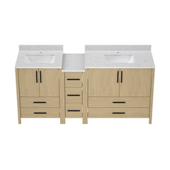 72"W×22"D×34"H Double Sinks Bathroom Vanity Cabinet,Freestangding storage Vanity Cabinet with White Countertop
