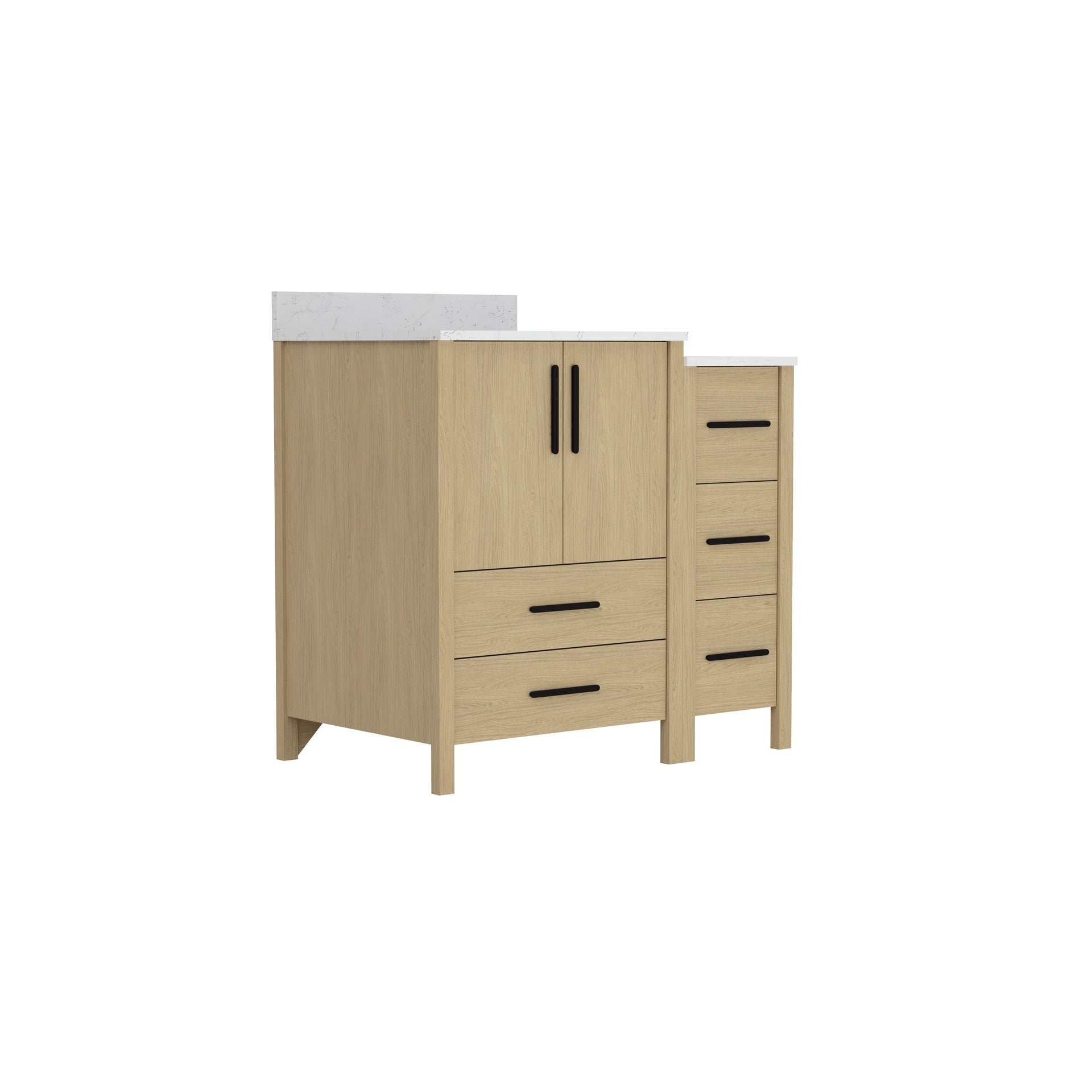 36"W×22"D×34"H Single Sink Bathroom Vanity Cabinet,Freestangding storage Vanity Cabinet with White Countertop
