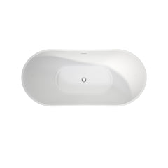 60×29 Inch Upgrade Acrylic Free Standing Bath tubs, Stand Alone White Soaker Tub