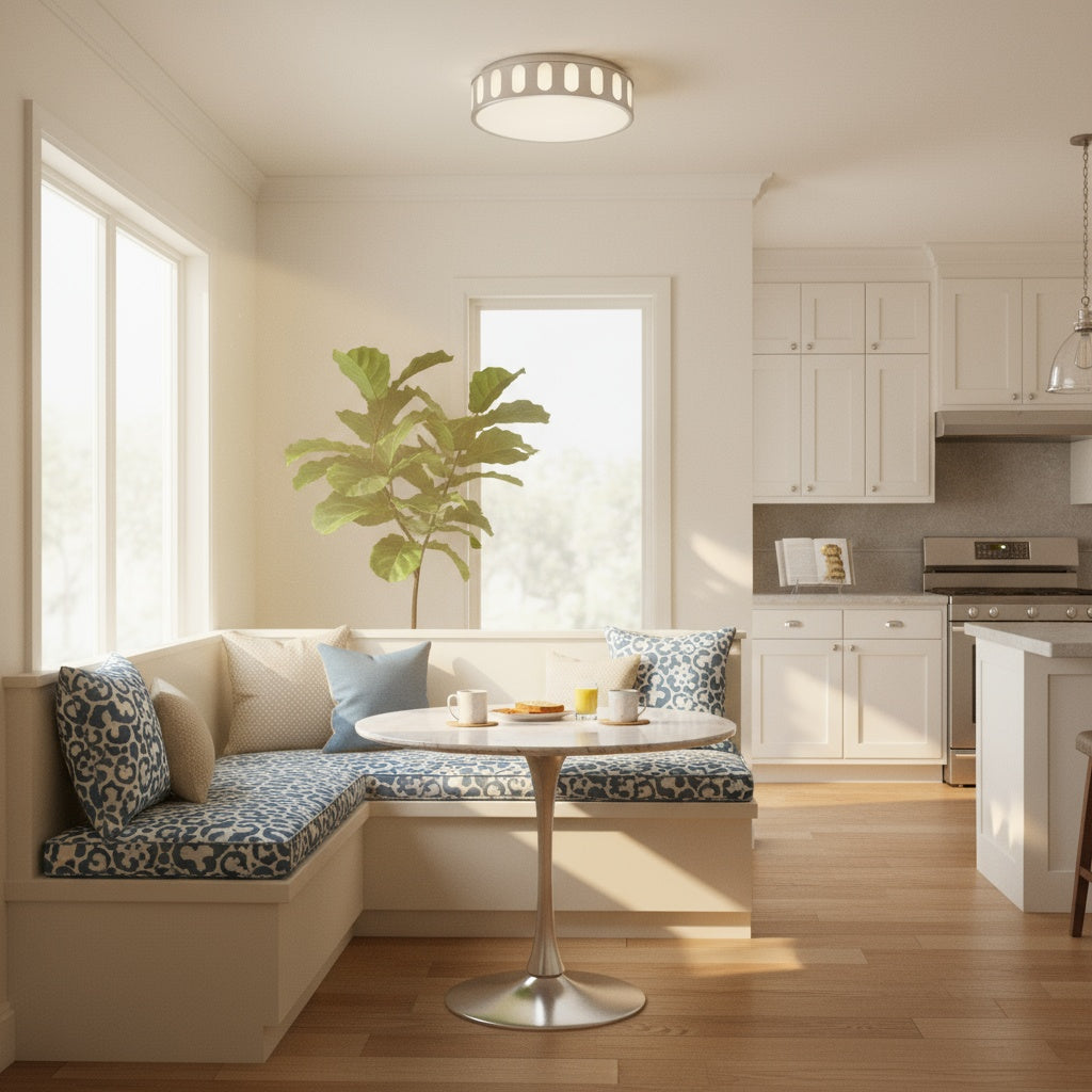 15.15-in Brushed Nickel LED Flush Mount