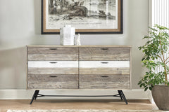 Bridges 6 Drawer Dresser in Two Tone Acacia Wood