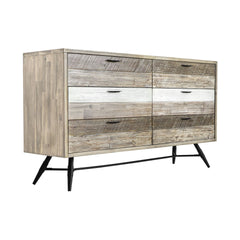 Bridges 6 Drawer Dresser in Two Tone Acacia Wood