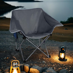 Pack Portable Camping Chair Compact Collapsible Outdoor Folding Sports Chairs for Adults Heavy Duty Camp Sporting Events Park Lawn 400 Lbs Black Gray
