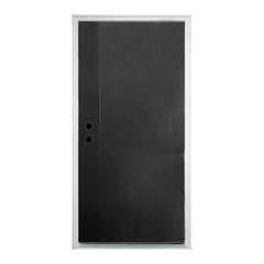 36 x 80 Antique Black Finished Fiberglass Entry Door Right Hand Inswing Fiberglass Door With White 4-9/16 Vinyl Frame