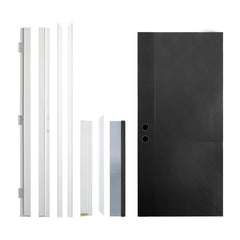 36 x 80 Antique Black Finished Fiberglass Entry Door Right Hand Inswing Fiberglass Door With White 4-9/16 Vinyl Frame