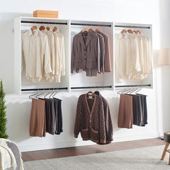 Devi White Wall Mounted Wood Closet System