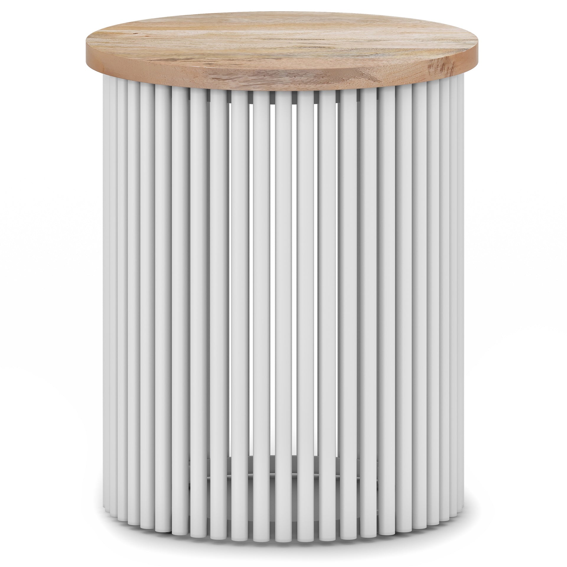Demy Accent Table in Natural/White