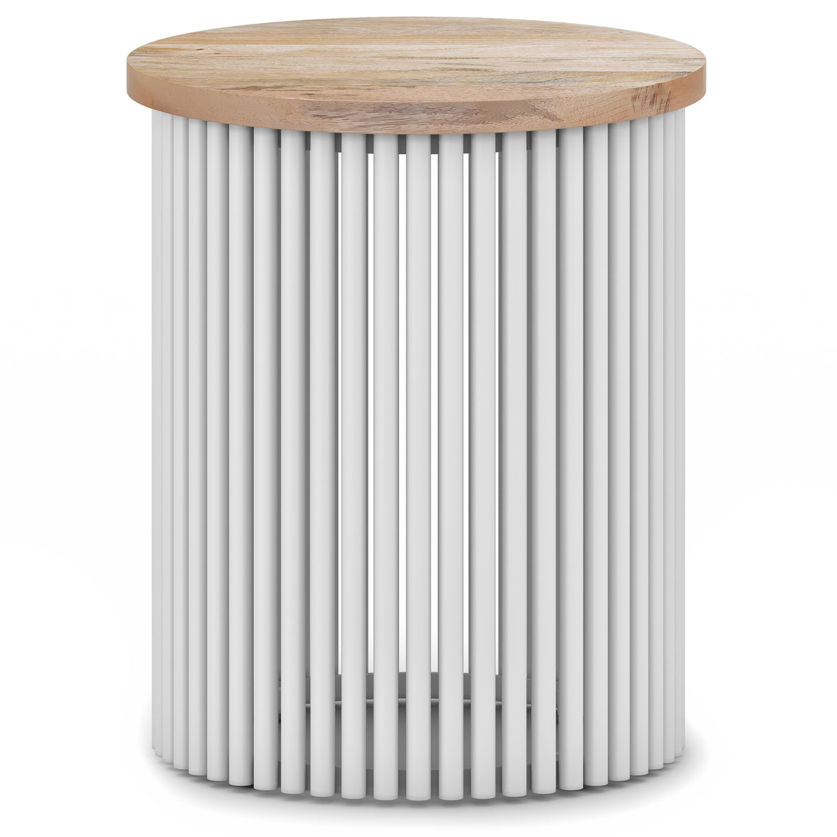 Demy Accent Table in Natural/White