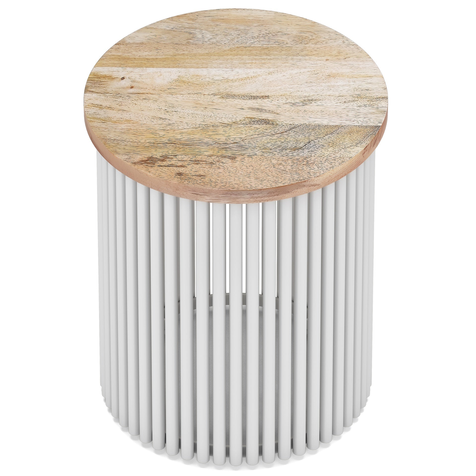 Demy Accent Table in Natural/White
