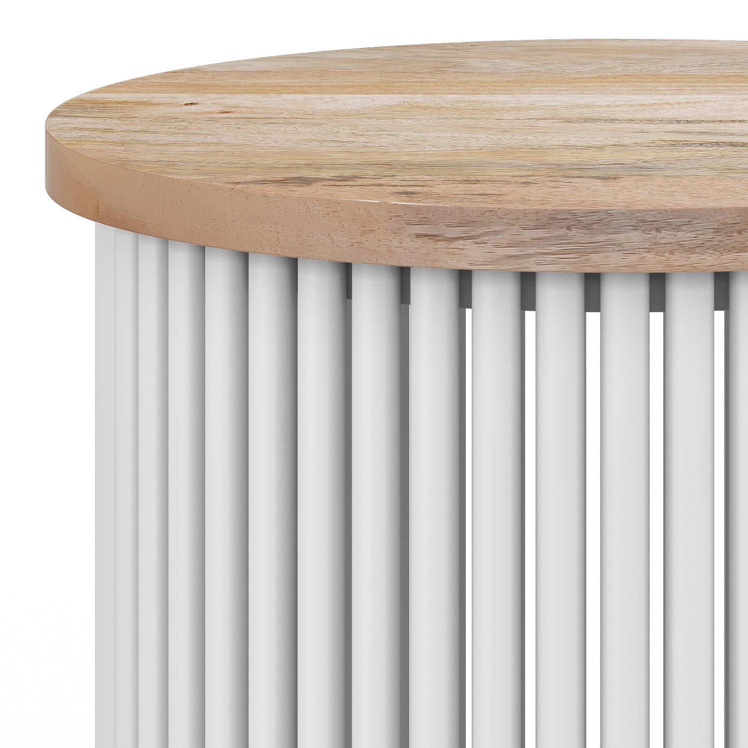 Demy Accent Table in Natural/White