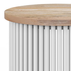 Demy Accent Table in Natural/White