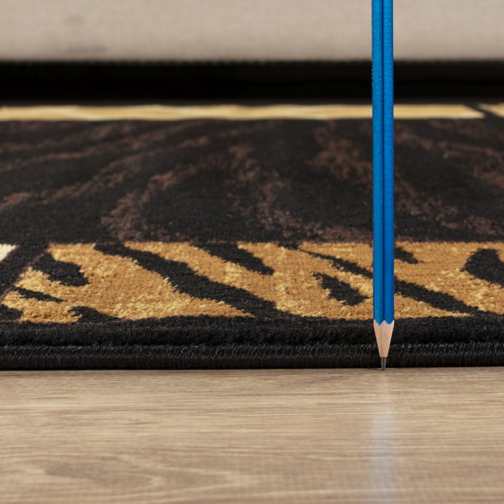 Tribes GC_YLS4013 Black 7 ft. 10 in. x 10 ft. 3 in. Animal Print Area Rug