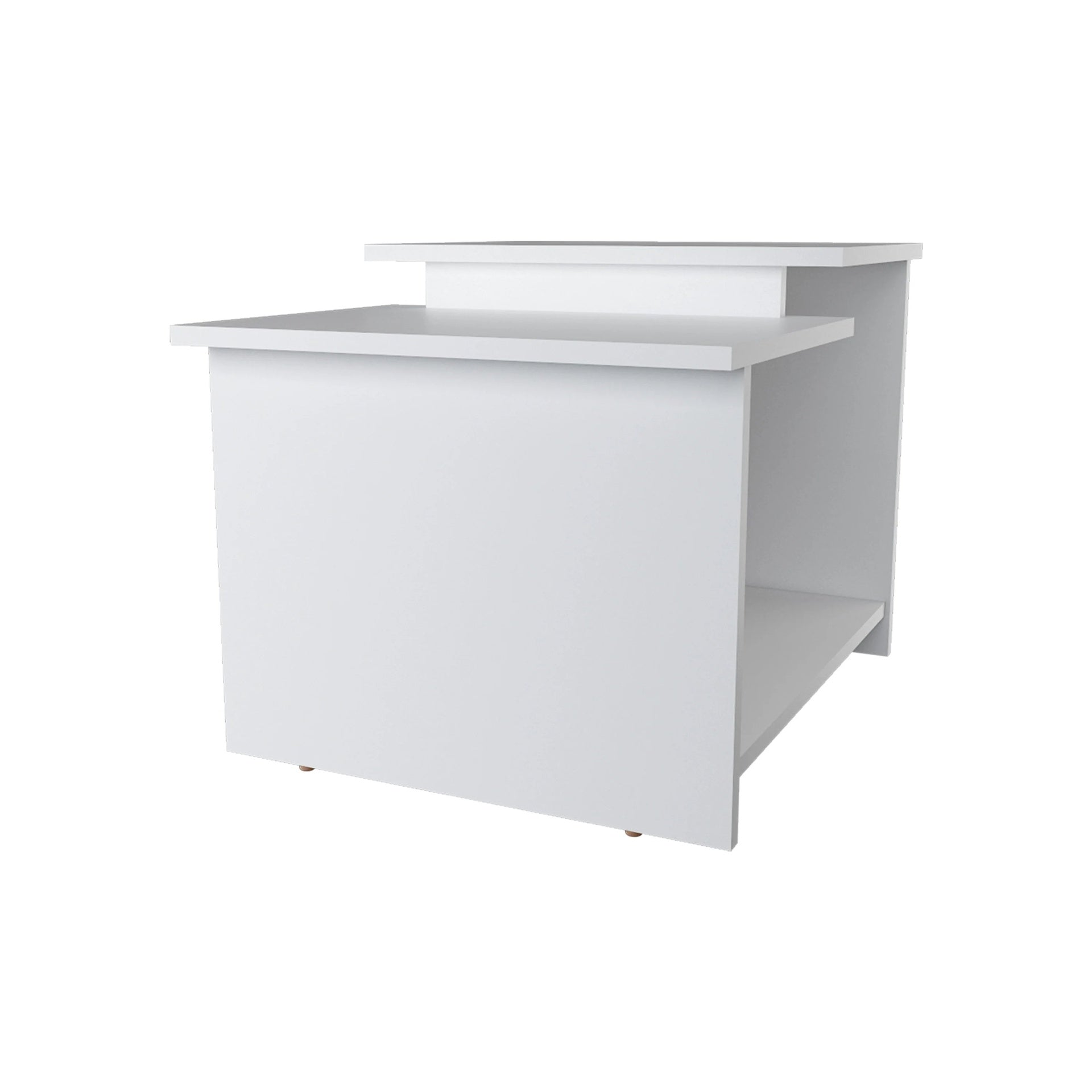 White Coffee Table with Open Storage