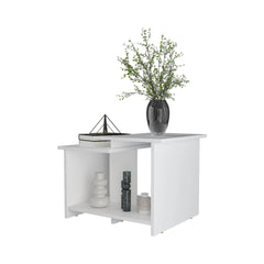 White Coffee Table with Open Storage
