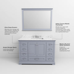 Dark Grey Single Bath Vanity 48 in. W x 22 in. D, and 46 in. Mirror