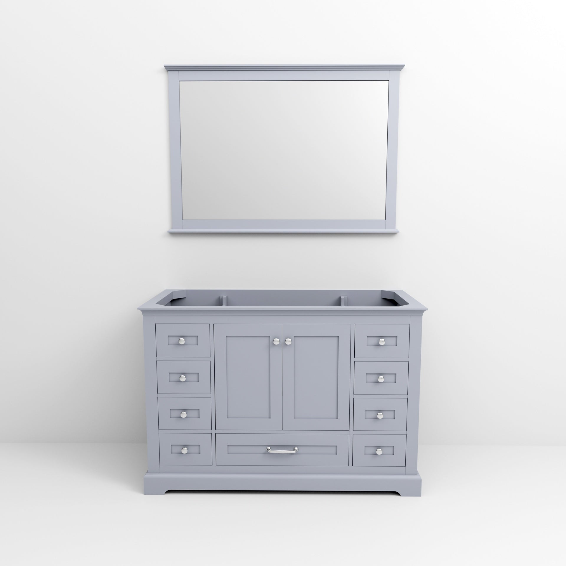 Dark Grey Single Bath Vanity 48 in. W x 22 in. D, and 46 in. Mirror
